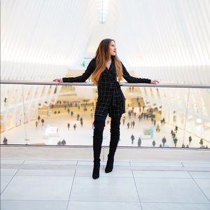 Wrap, tie black white dress